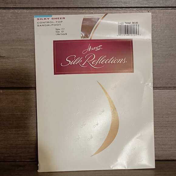 Hanes Silk Reflections Pantyhose Size EF Little Color Style 717 Sandalfoot - Picture 1 of 5